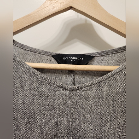 Eva's Sunday EVASSUNDAY grey linen Leah dress - Picture 5 of 9